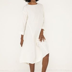 Elizabeth Suzann Parabola Dress Ivory Silk Crepe